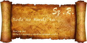 Szász Renáta névjegykártya